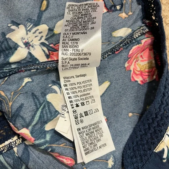 Navy Floral Roxy Cami Top L - Picture 6 of 6